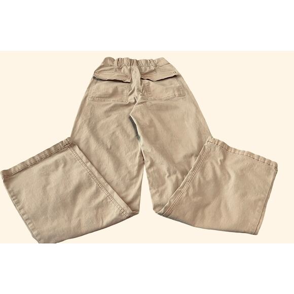 H&M HI-RISE, FLARED/BOOT CUT, KHAKI TROUSERS, WOMENS, 0 (TALL), BEIGE KHAKI - Picture 7 of 11